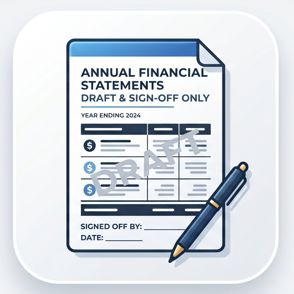 Annual Financial Statements — Draft & Sign Off Only