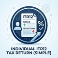 Icon representing Individual ITR12 tax return on a light blue background