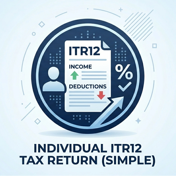 Icon representing Individual ITR12 tax return on a light blue background
