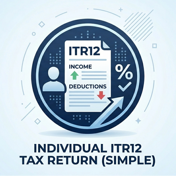 Icon representing Individual ITR12 tax return on a light blue background