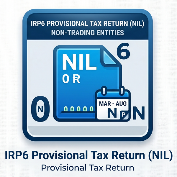IRP6 Provisional Tax Return form for non-trading entities on a white background