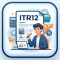 Icon with a person at a computer and 'ITR12' text on a light blue background