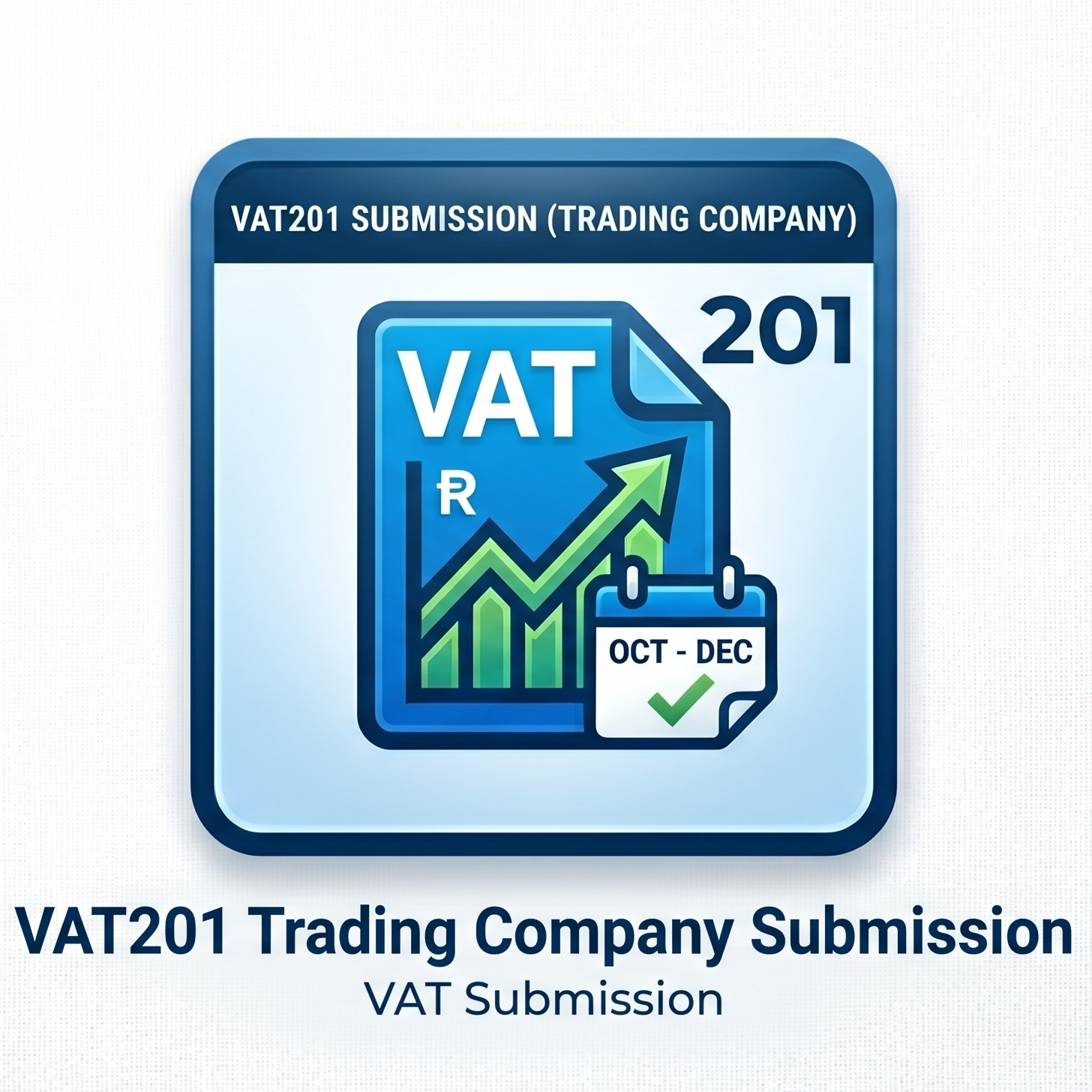 VAT201 submission icon with text on a white background